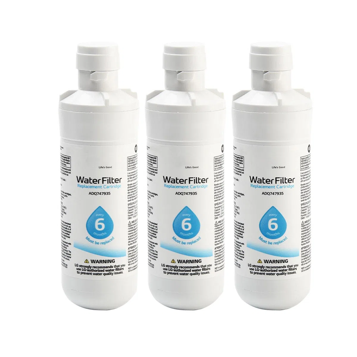 LT1000p - Filtro dell'acqua di ricambio, ricambio per frigorifero e casa, filtro originale per acqua e ghiaccio (3 pezzi)
