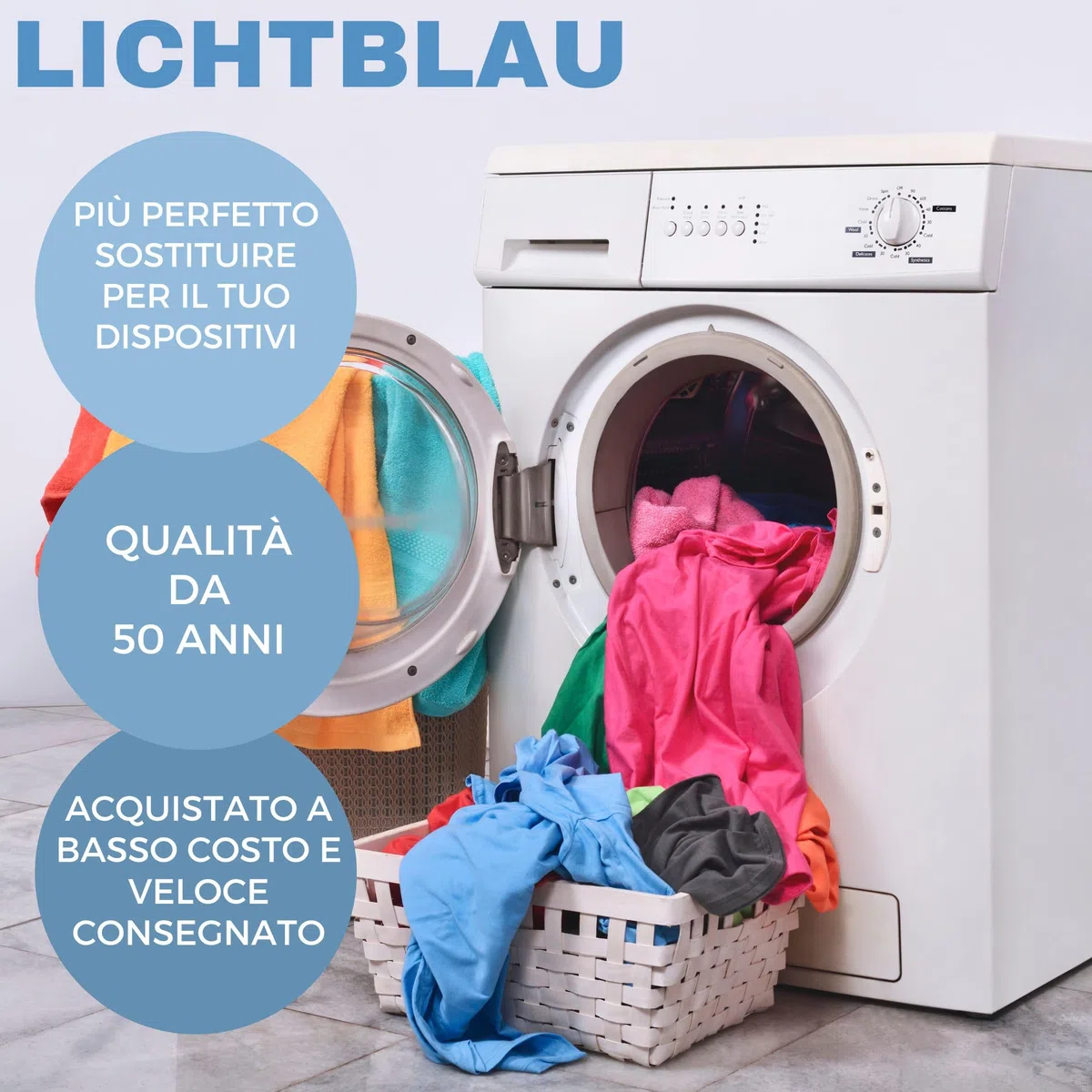 LICHTBLAU Estensione Aquastop in acciaio inox antipiega, 1,5m, attacco 3/4", per lavatrice e lavastoviglie, tubo corazzato dritto/dritto, con guarnizione, universale utilizzabile