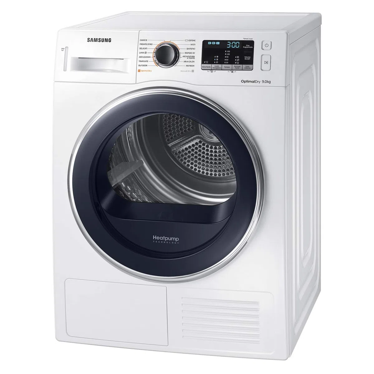 Samsung DV90M5000QW Asciugatrice 9 kg, Bianco con Oblò Blu (Ricondizionato)