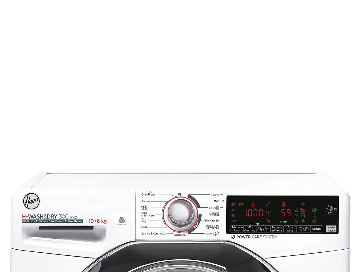 Hoover H3DSD4106TAMCE11 H-Wash&Dry 300 Pro, Lavasciuga 10 Kg, Libera Installazione, Carica Frontale, 1400 Giri, 16 Programmi, Bianca, Funzione Vapore, KG Mode, Classe A [D]