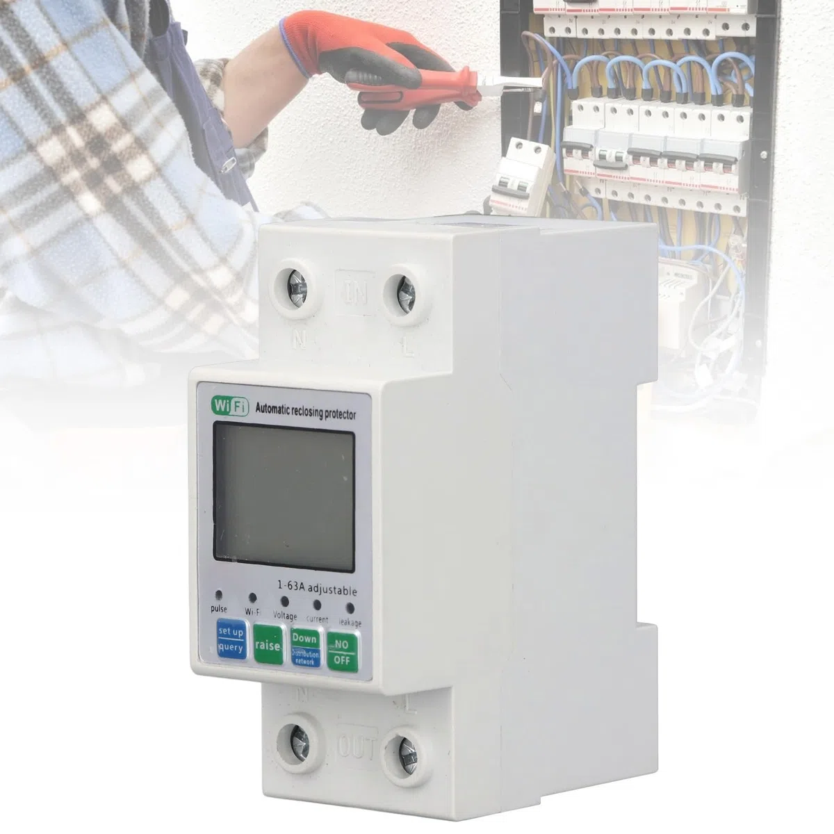 Monitor di Energia Intelligente WiFi Misuratore di Potenza con Controllo Remoto e Display Digitale