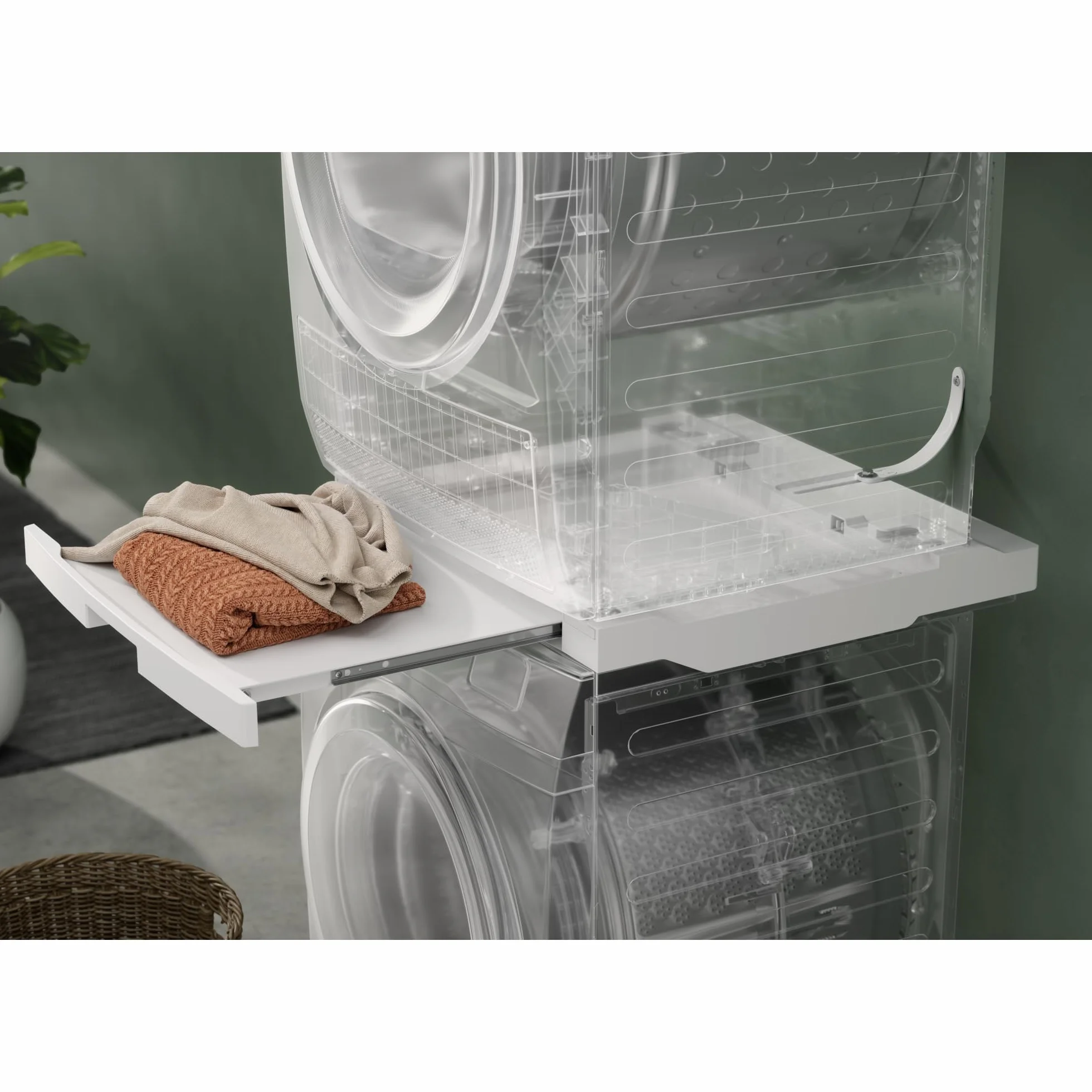Electrolux Stacking kit E1WYHSK2, con piano estraibile da posizionare tra lavatrice e asciugatrice in colonna, compatibile con tutti i modelli Electrolux e AEG, Universale