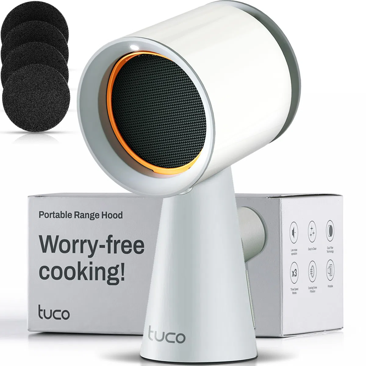 TUCO Cappa aspirante portatile estrattore cucina 3 velocità filtro alluminio rimovibile