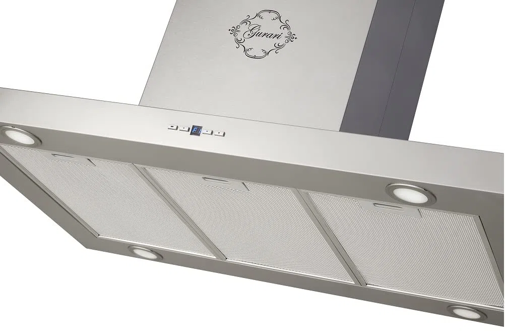 GURARI Cappa aspirante a isola 90 cm GCH I 431 90 IS PRIME in acciaio inox, cappa aspirante/ricircolo indipendente, forte potenza di aspirazione 1000 m³/h