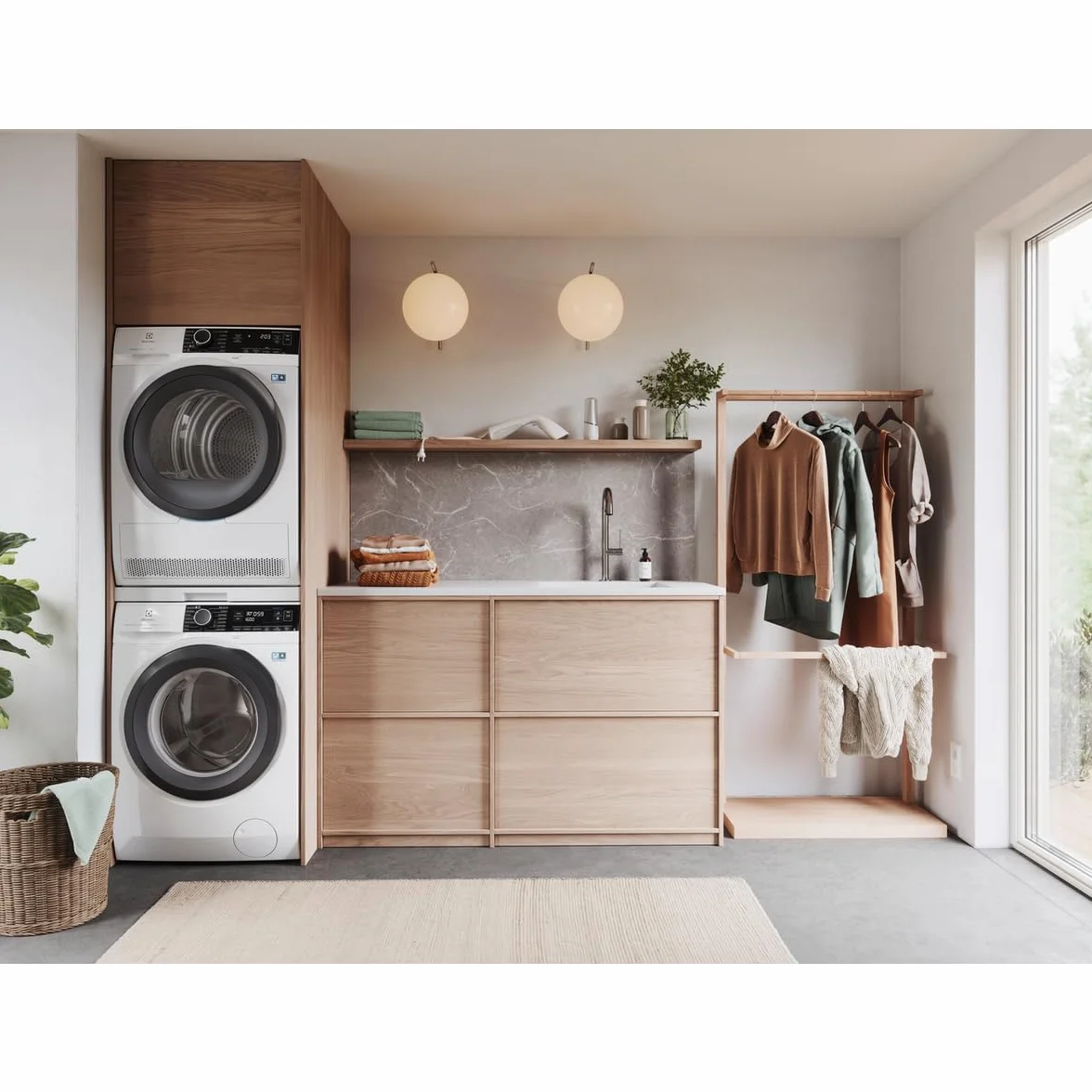 Electrolux Stacking kit E1WYHSK2, con piano estraibile da posizionare tra lavatrice e asciugatrice in colonna, compatibile con tutti i modelli Electrolux e AEG, Universale