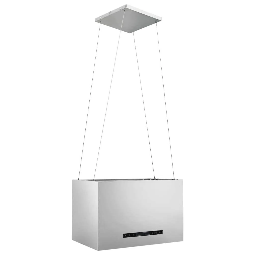 vidaXL Cappa da Cucina ad Isola Sospesa LCD con Sensore 55 cm Acciaio