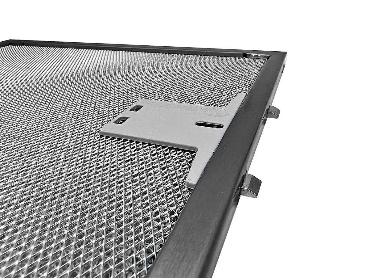 eRicambi, Coppia x2 Filtro Metallico per Cappa Compatibile con Falmec, Dimensioni 235x245x8 (mm), High Performance Filter, Pratica Maniglia di Sgancio a Innesti Rinforzati