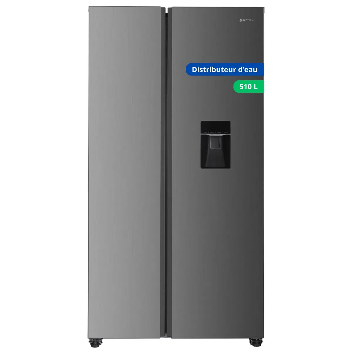 GEDTECH GSBS510IXT 510L (324L + 181L) - Frigorifero multiporta in acciaio inox