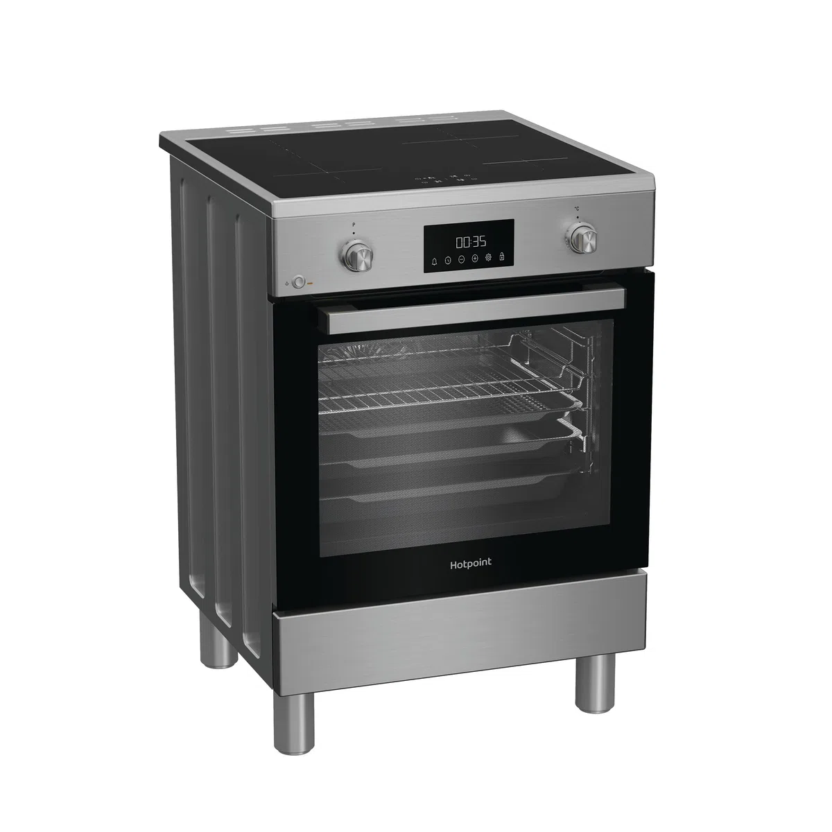 Hotpoint Ariston H6I8LMSAX kuchenka wolnostojąca 60x60 cm 72L piekarnik multifunkcyjny wentylowany płyta indukcyjna klasa A Diamond Clean Air Fry Active Multiflow stal nierdzewna
