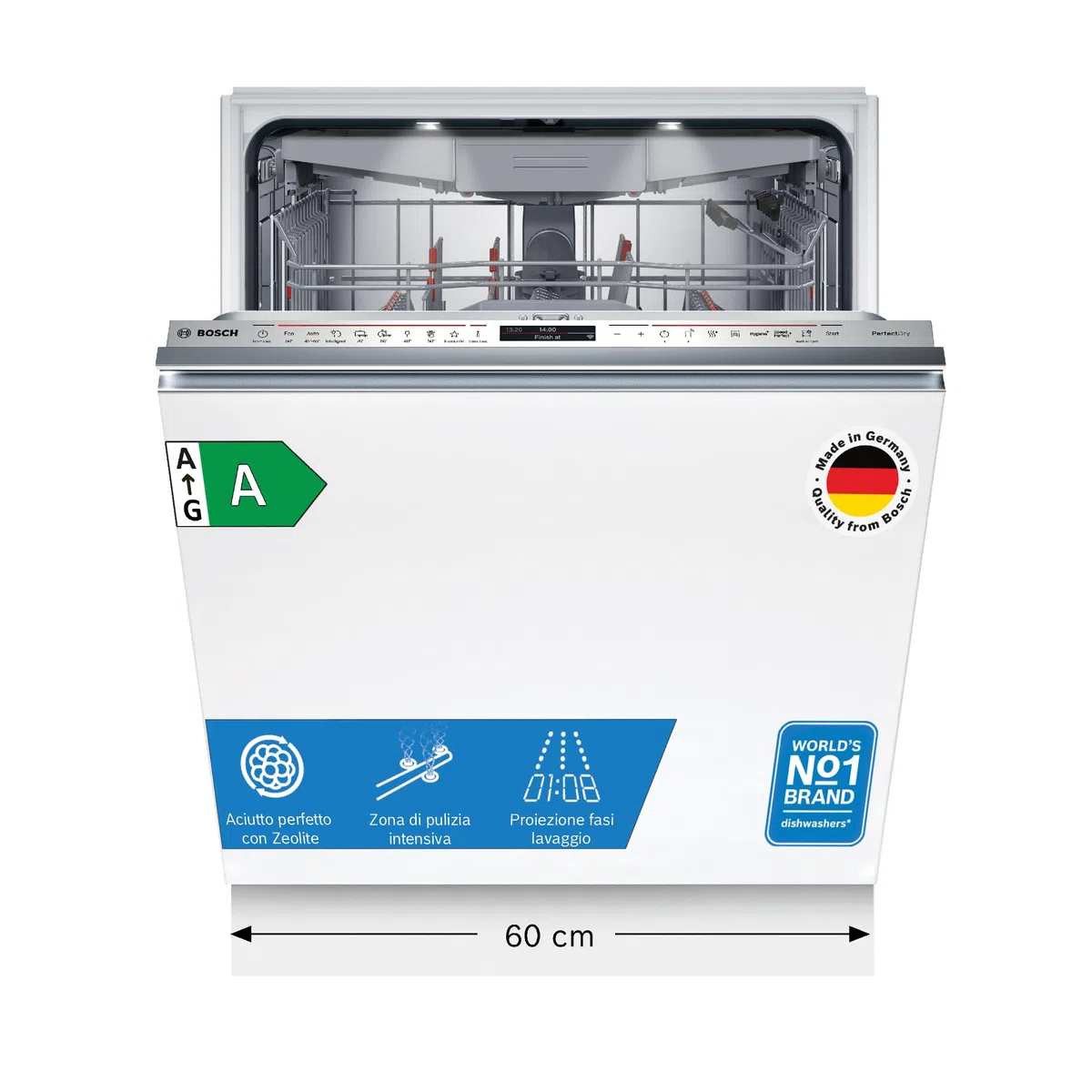 Bosch Serie 8 SMV8YCX02E Lavastoviglie Incasso Scomparsa PerfectDry Home Connect 60 cm