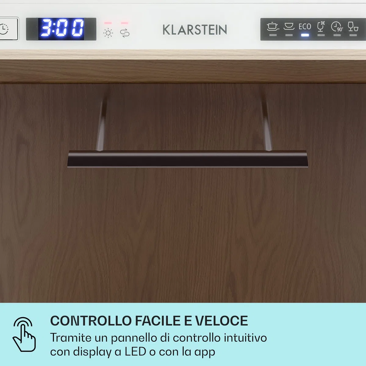 Klarstein Amazonia 6 Secret Lavastoviglie Incasso Completamente integrato A+ 174 kWh/anno Larghezza 55 cm 6 posate 6 programmi Aquastop