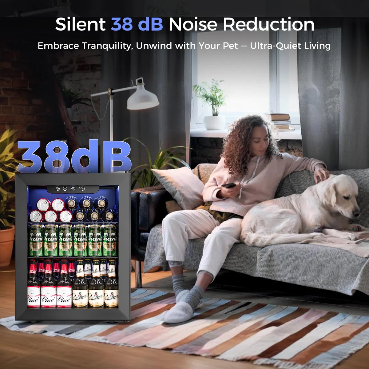 Feelfunn - Piccolo frigorifero per bevande da 1,7 piedi cubi - Mini frigorifero da 68 lattine con porta in vetro per bibite, birra, vino - Piccolo frigorifero per camera da letto, ufficio