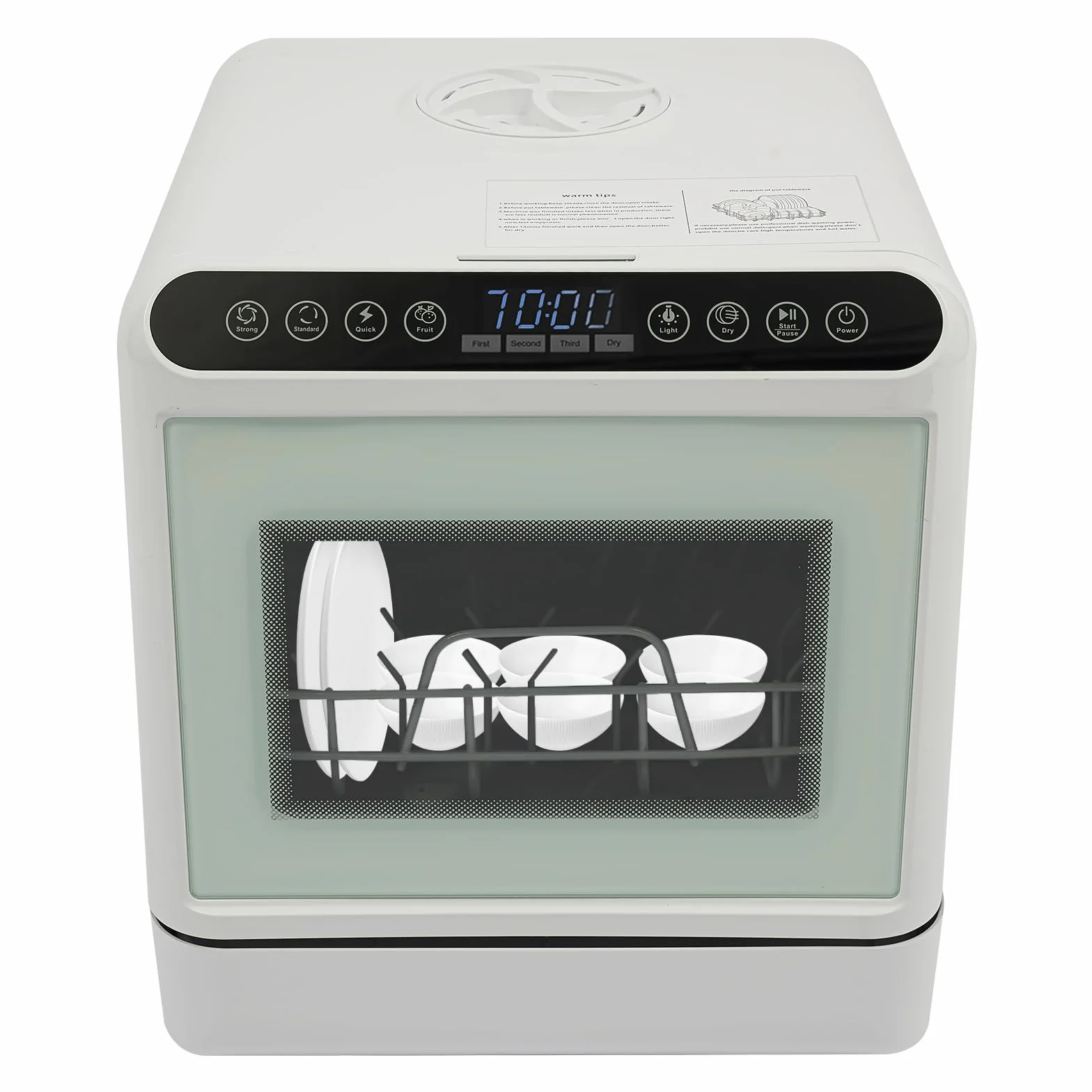 Mini lavastoviglie piccola 6 litri serbatoio acqua quattro modalità di lavaggio mini lavastoviglie portatile compatta circolazione dell'aria calda asciugatura
