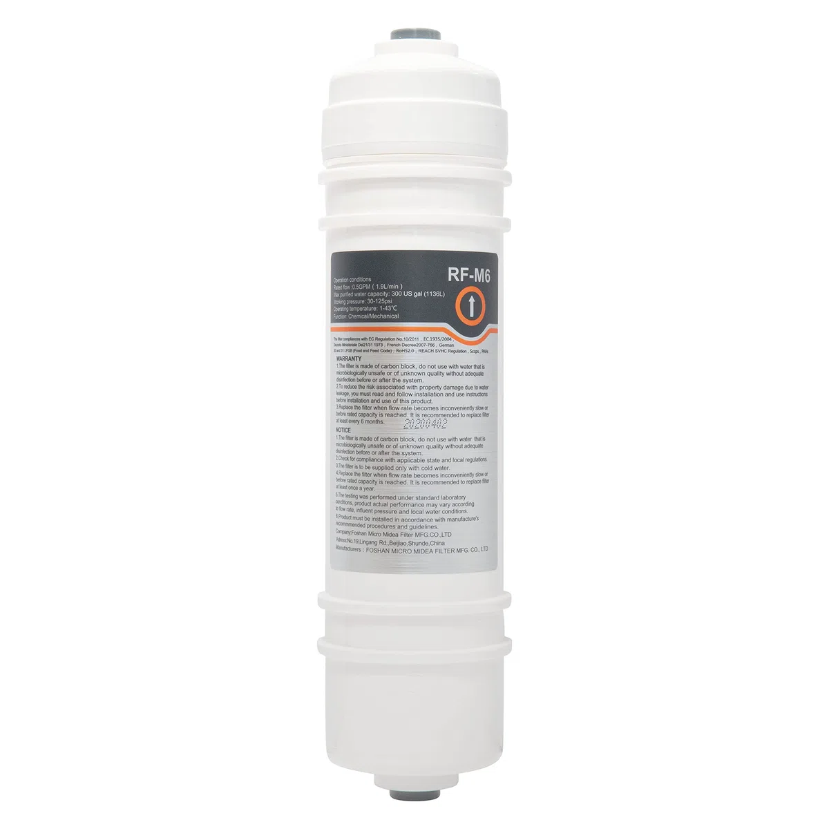 RF-M6 filtro acqua | filtro esterno per frigorifero compatibile con Midea, Comfee, Hanseatic, Teka Side by Side filtro frigorifero