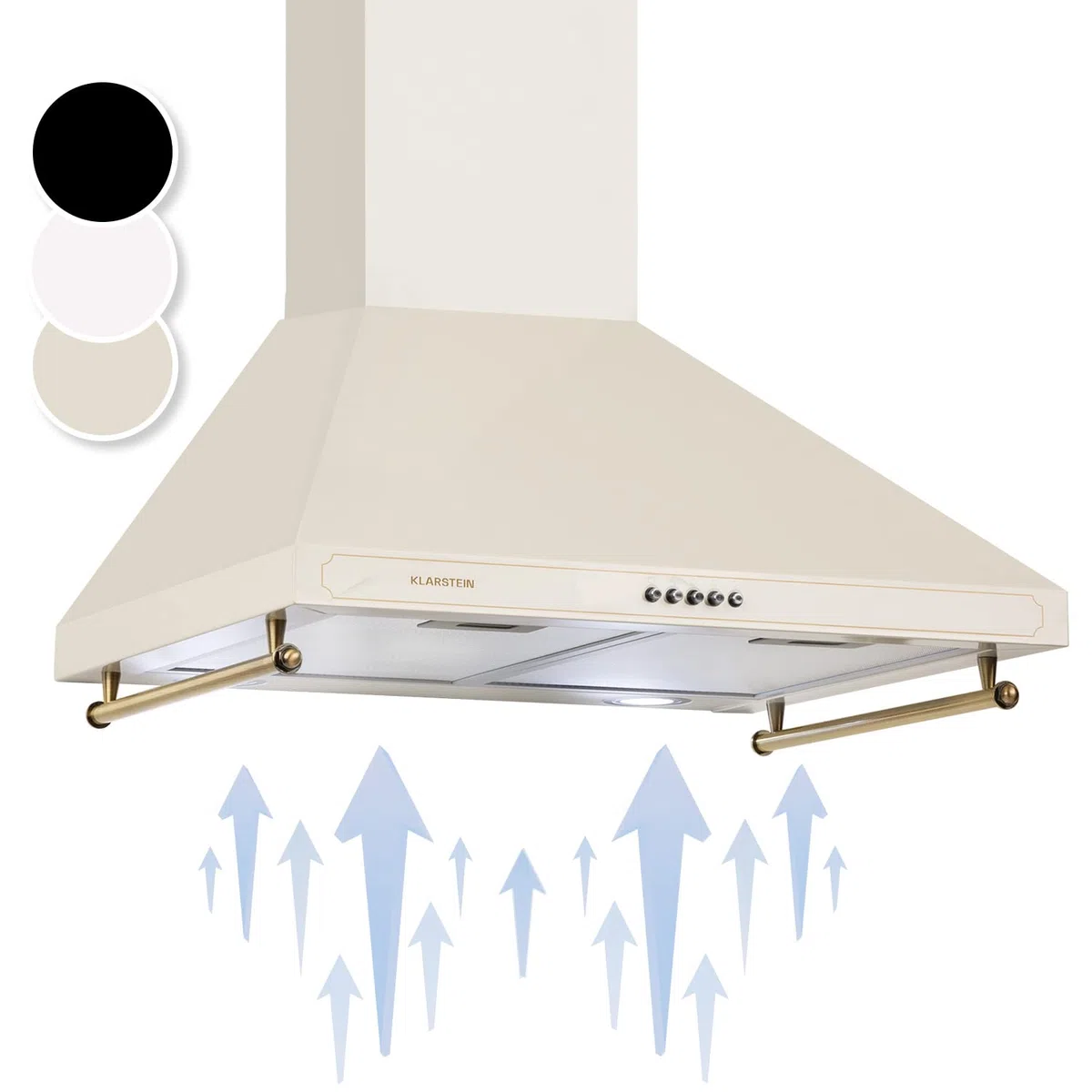 Klarstein Cappa Aspirante 60 cm Angolo Cucina Smart Silenziosa Filtro Antigrasso Alluminio Lavabile Lavastoviglie LED