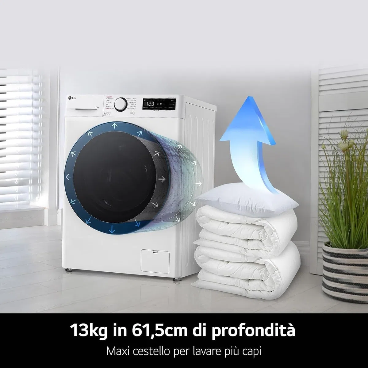 LG F4R3013NSWB Lavatrice a Carica Frontale 13kg 1400 giri AIWash Classe A-20% Motore Direct Drive
