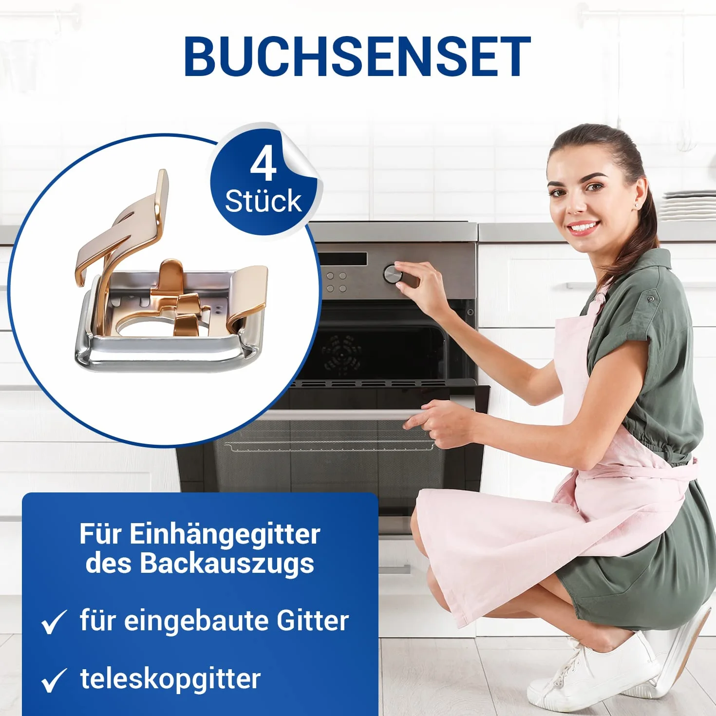 VIOKS Set di 4 prese di ricambio per Bosch 00631174 / fornello Siemens accessori per forno a griglia e forno Bosch, parti di ricambio Siemens, per forno Constructa