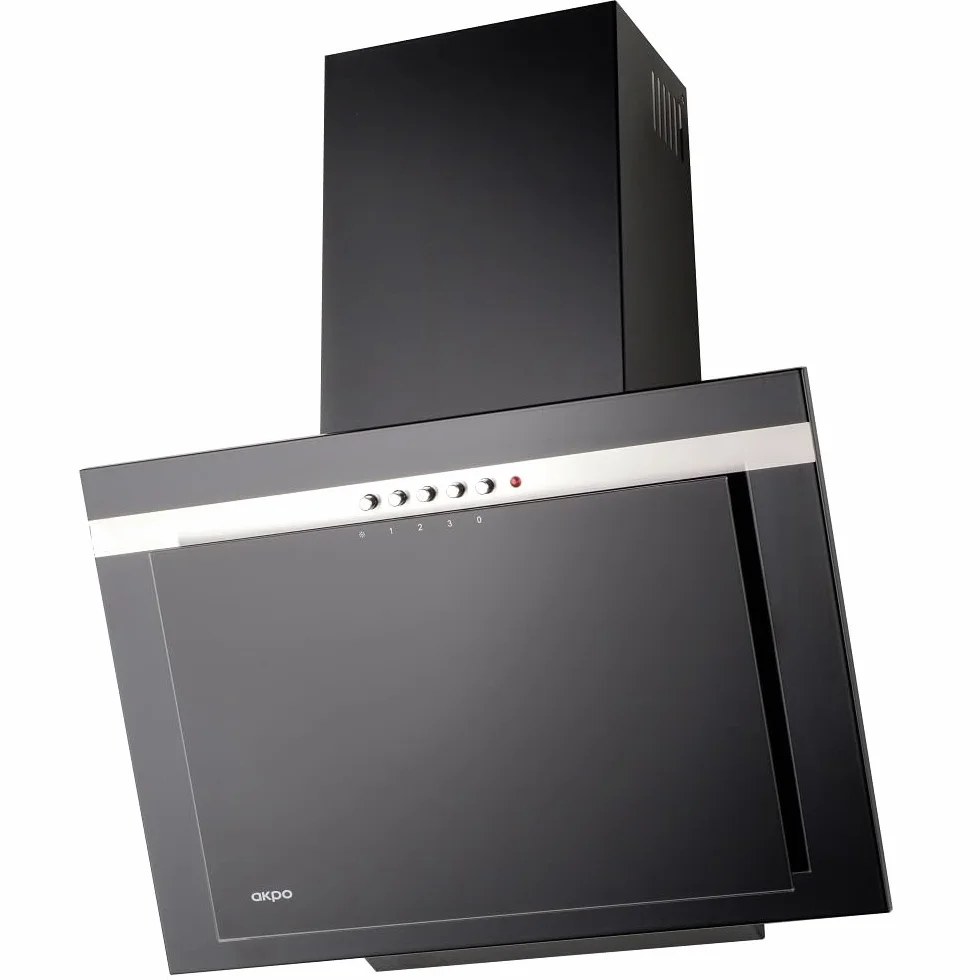 Akpo, cappa aspirante, colore: nero, WK-4, 50 cm/320m3/h, cappa per camino, cappa da parete