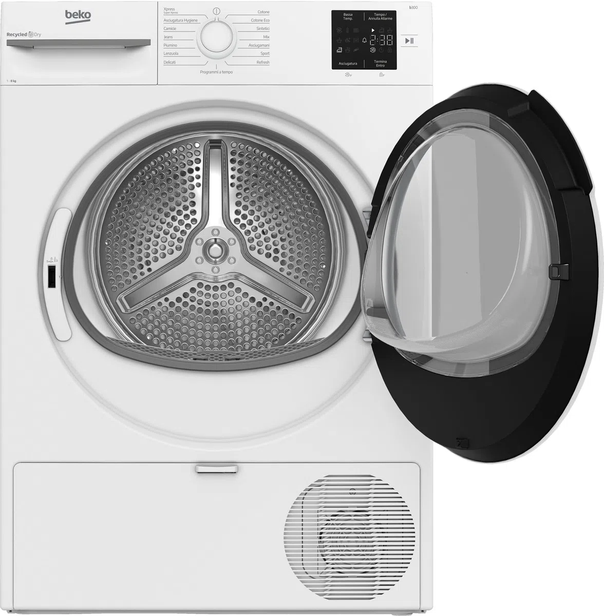 Beko Asciugatrice BMTR38W 8 Kg, con Pompa di calore, Libera Installazione, Display digitale, Classe energetica D