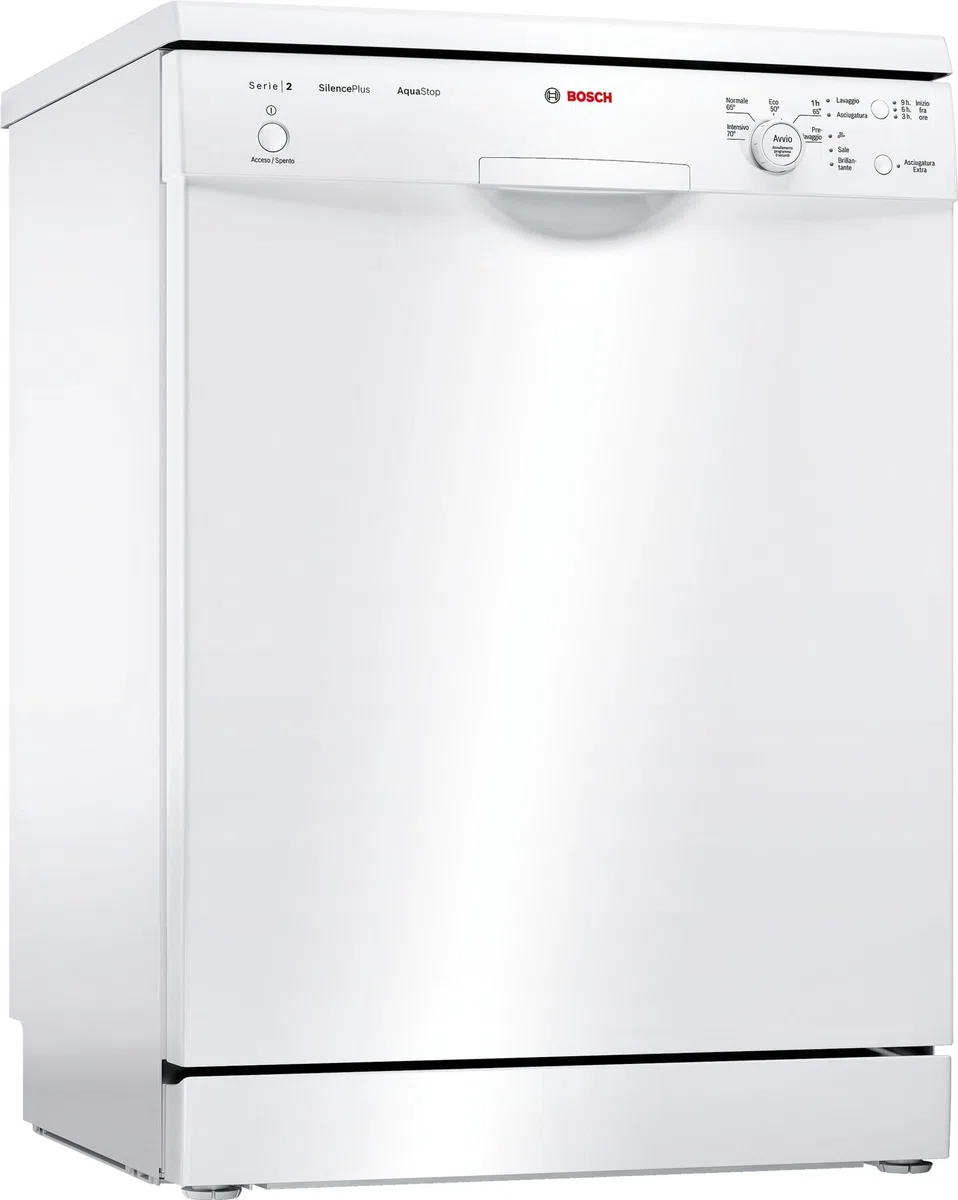 Bosch Elettrodomestici Serie 2 SMS25AW01J Lavastoviglie da libero posizionamento 12 Coperti, Classe Energetica A++, Bianco