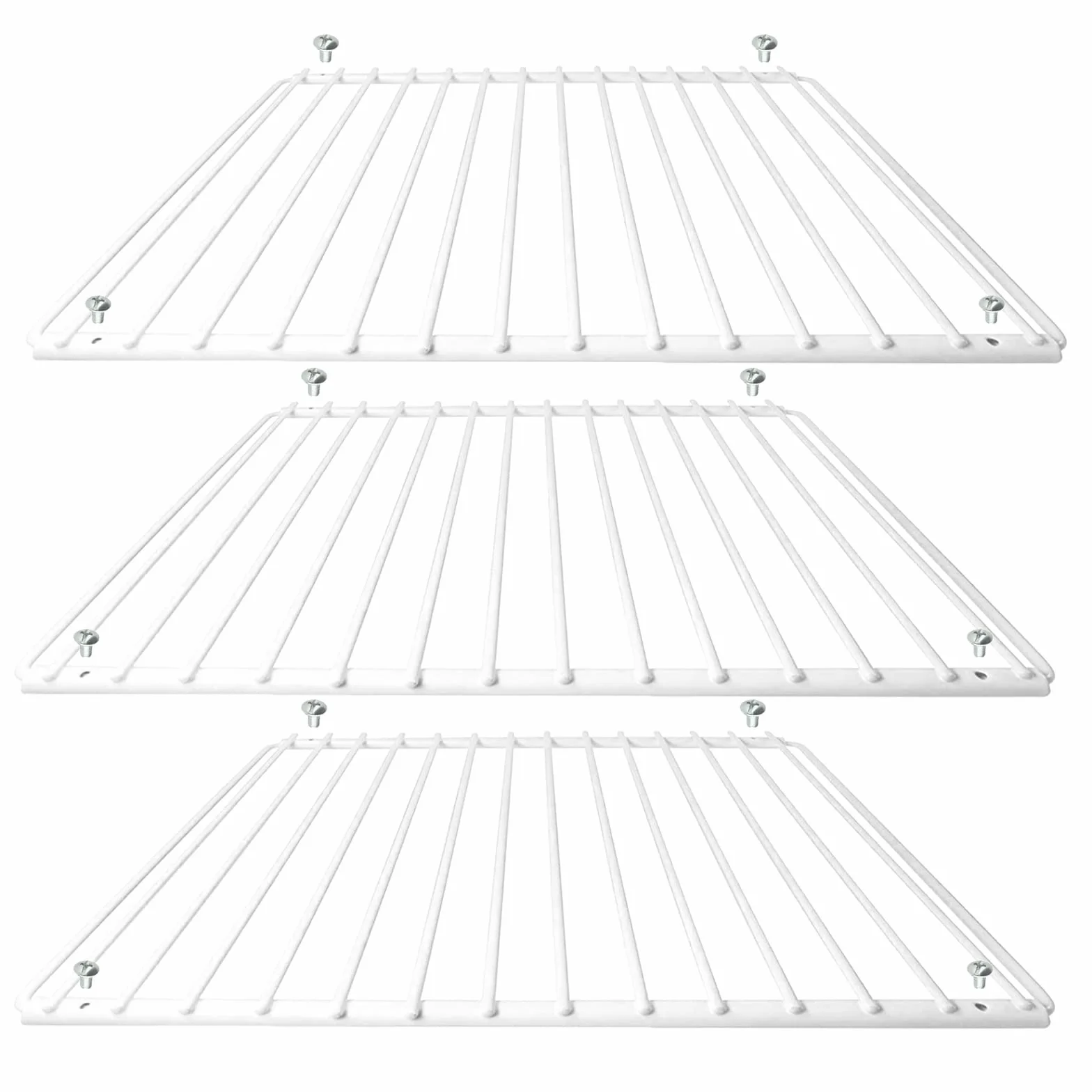 SPARES2GO Ripiano universale per frigorifero e congelatore (confezione da 3 ripiani, bianco, regolabile, rivestito in plastica, bracci estensibili)