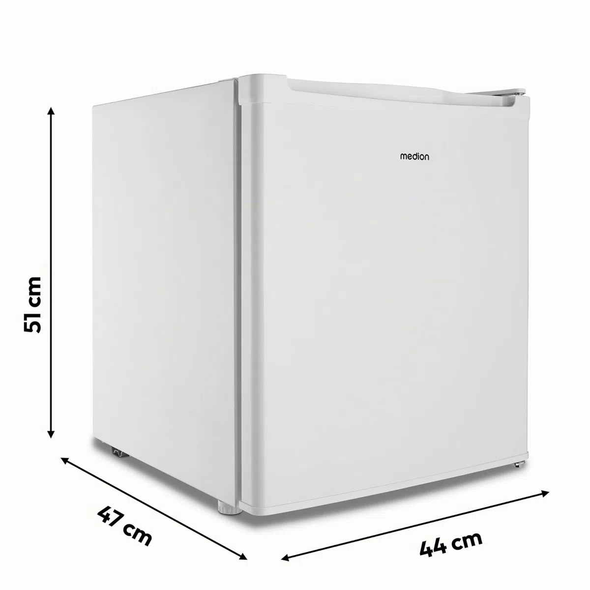 Mini congelatore MEDION (capacità 33 litri, altezza 51 cm, piedini regolabili in altezza, maniglia incassata, impostazione manuale della temperatura, valutazione 4 stelle, MD37675)