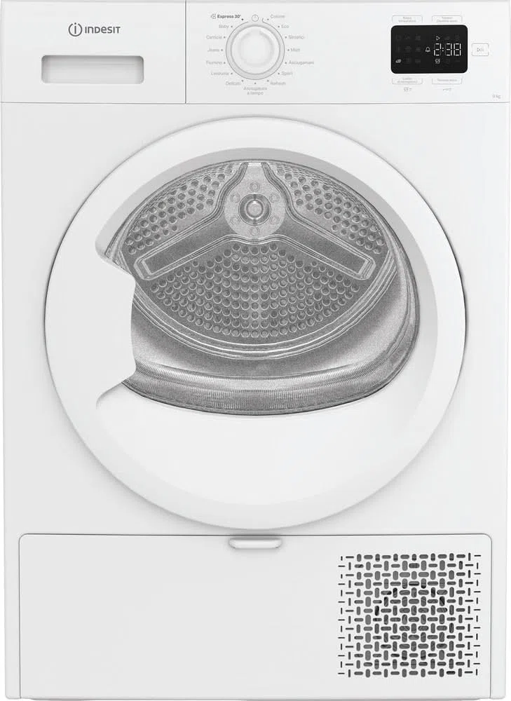 Indesit C YD 92D WW IT – Asciugatrice 9 Kg A Pompa di Calore, Libera Installazione, Classe E, Filtro 2 In 1, Ciclo Veloce, Cotone Eco, Refresh. 84,6 x 59,8 x 60,7 cm