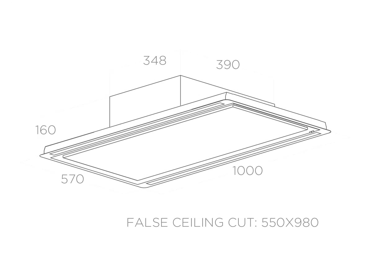 ELICA Cappa da soffitto HILIGHT-X H16 BL/A/100 – PRF0173443A, in acciaio inox, nero