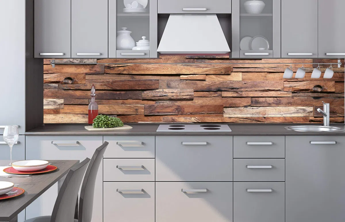 Paraschizzi Auto-Adesiva per la Cucina Parete di Legno 260 x 60 cm | Resistente all’Acqua | QUALITA‘ Premium