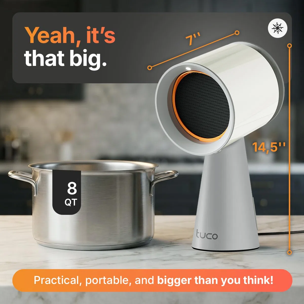 TUCO Cappa aspirante portatile estrattore cucina 3 velocità filtro alluminio rimovibile