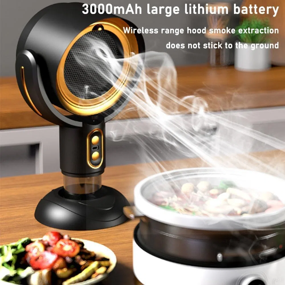 Cappa Aspirante Portatile per Cucina – Ventilatore per Fumo e Odori con Filtro al Carbone, Mini Aspiratore USB Ricaricabile, Perfetto per Fumatori e Cucina,Yellow