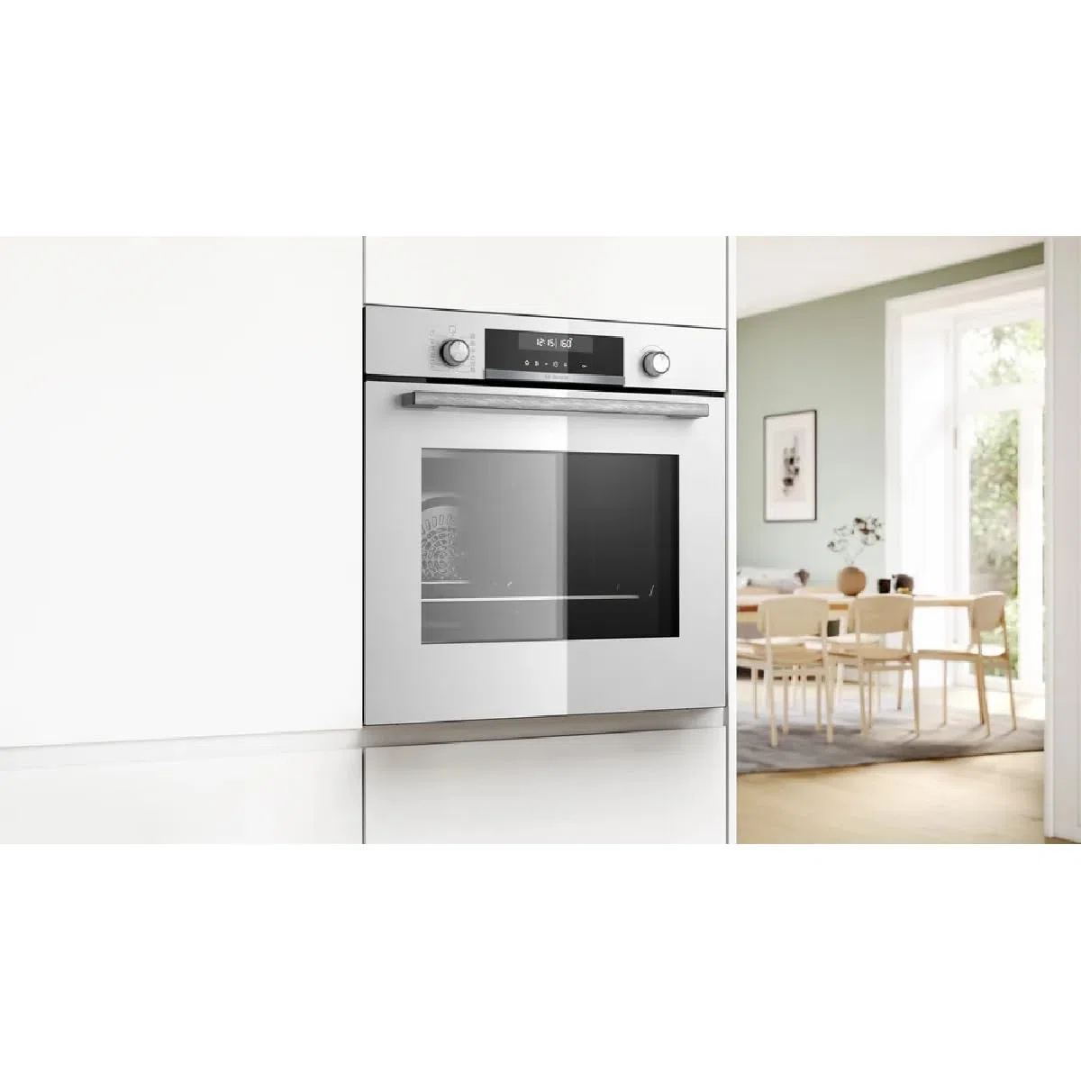 Bosch - Forno Multifunzione Pirolitico, Serie 6, 60 cm. Larghezza Air Fry, Home Connect, Bianco, HBG578EW7