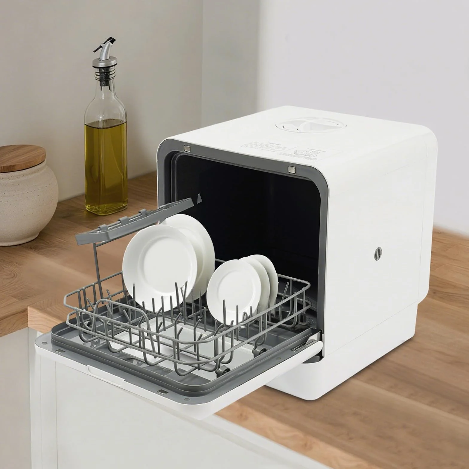 Lavastoviglie da tavolo, portatile, piccola lavastoviglie da tavolo, per piccole case, appartamenti, dormitori, barche, camper, bianco