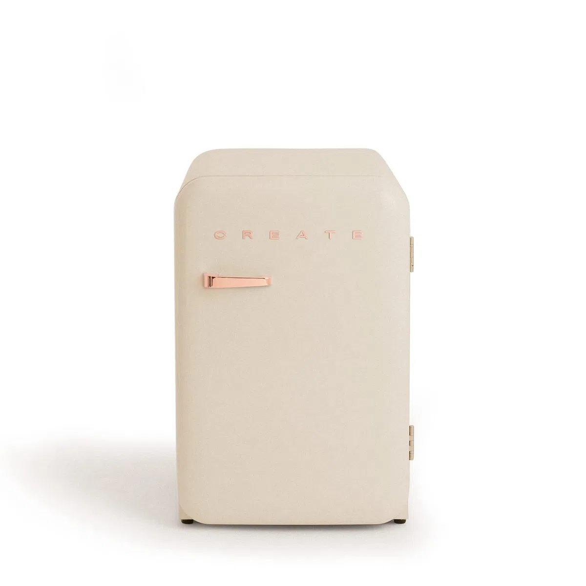 CREATE / RETRO FRIDGE 83.5 ROSE GOLD/Frigorifero bianco sporco maniglia oro rosato/Minibar, congelatore, 83.5 cm