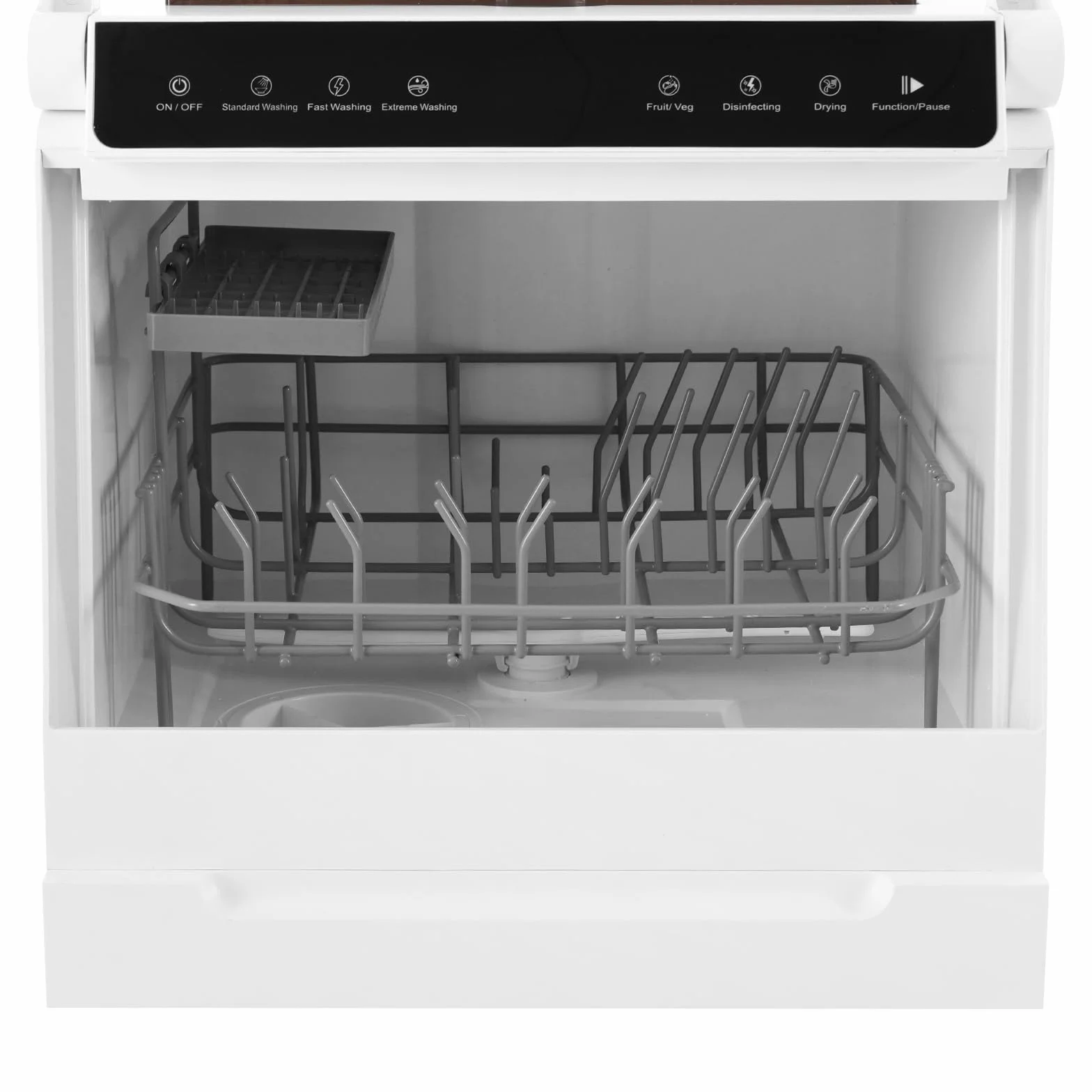 1100 W Mini lavastoviglie da tavolo, lavastoviglie portatile per appartamenti, dormitori e camper, adatto per 4-6 persone, funzione di asciugatura dell'aria, bianco