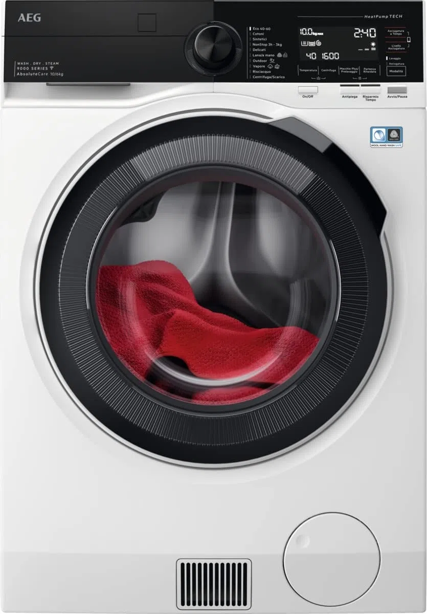 AEG Lavasciuga 10+6Kg 1600 Classe C Giri Inverter Vapore-LWR9C166IAB, Bianco