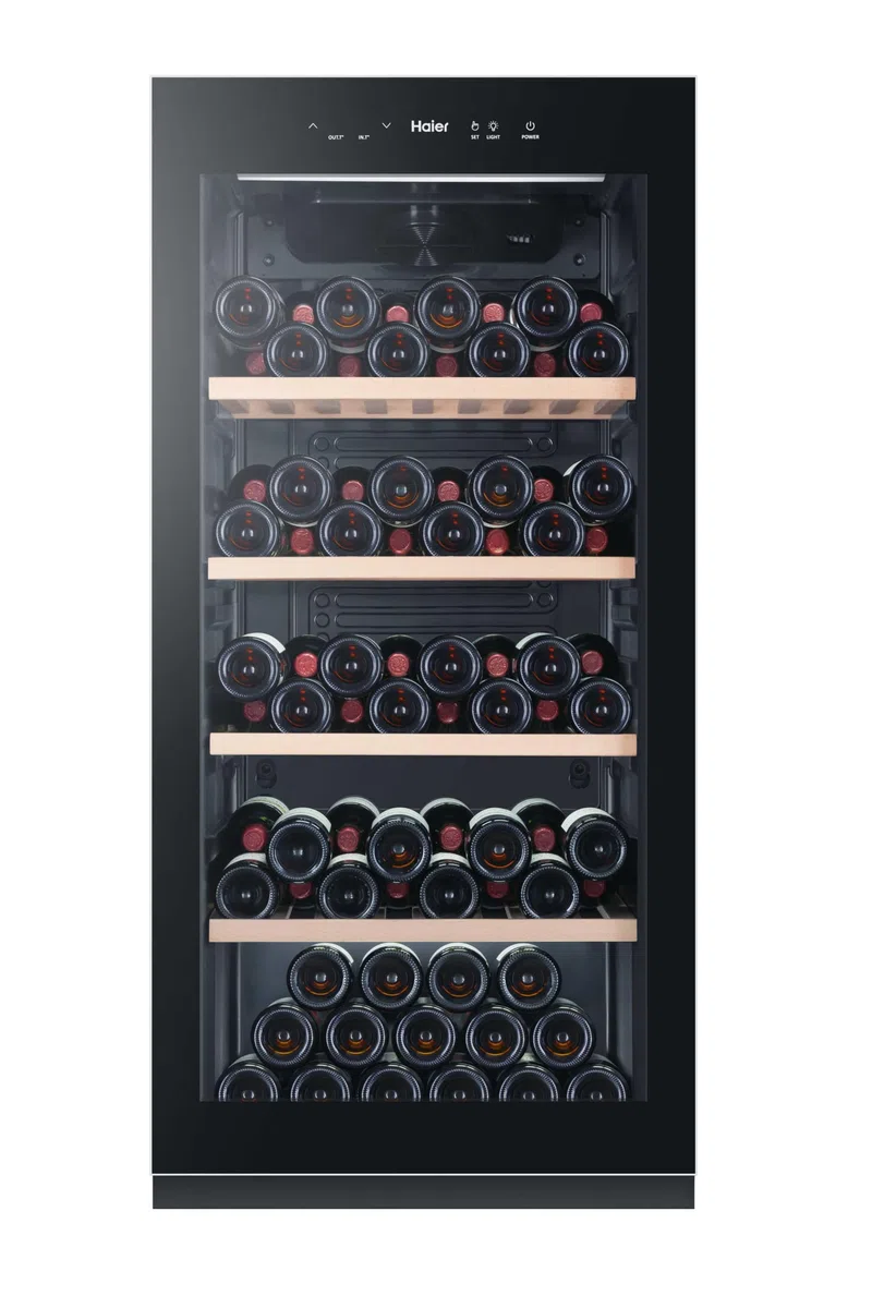 Haier HWS116GAE Cave a vin de vieillissement 116 bouteilles H126.5 x L59,5 cm Noir