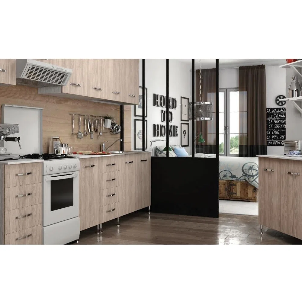 REDÒKASA Pensile colapiatti per cucina componibile da 80 cm con due ante, realizzata in legno 100% MADE IN ITALY (Bianco con ante Olmo)