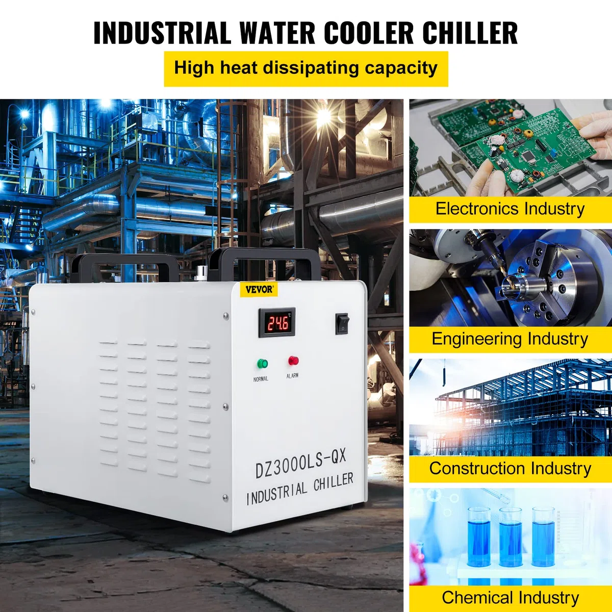 VEVOR Refrigeratore di Acqua Industriale del Refrigeratore di Acqua DZ3000LS-QX 9L Acqua Raffreddamento Refrigeratore Industriale Modello per CNC Laser Engraver