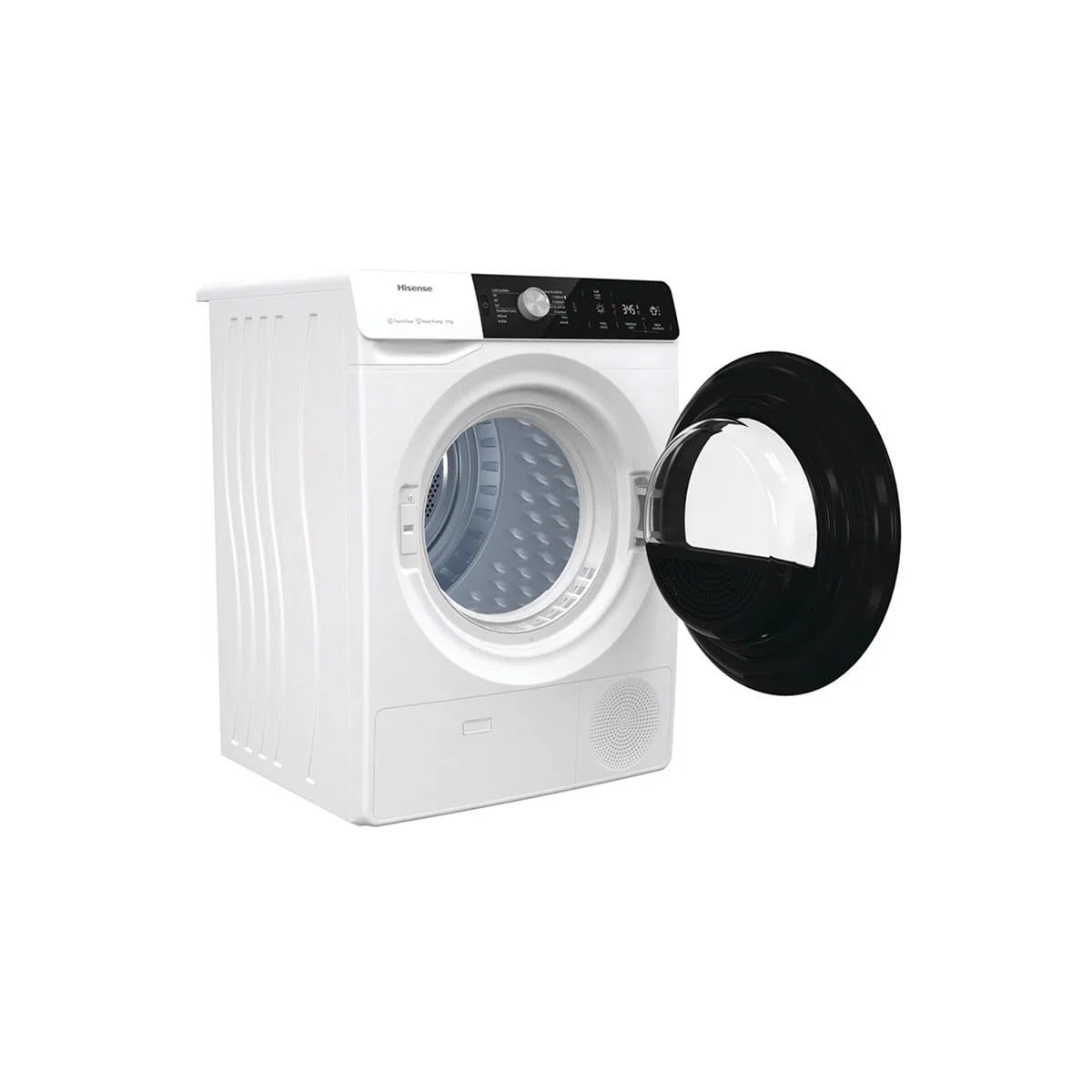 Hisense DHGA901NL Asciugatrice a Pompa di Calore con Ion Tech, 9kg, A++, Cestello Illuminato, Oblò Nero, Big Display Touch, Spina europea