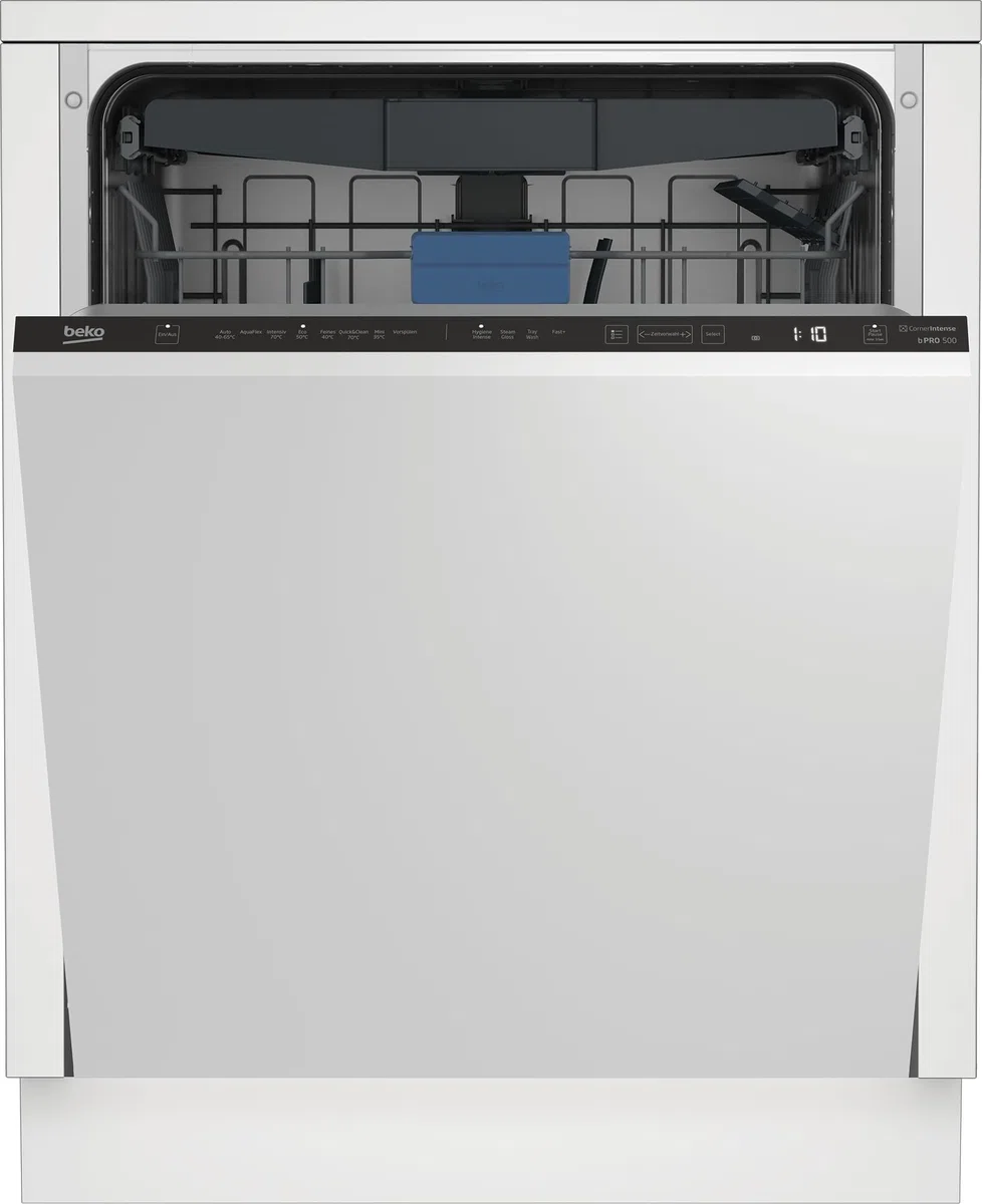 Beko BDIN38440 - Lavastoviglie da incasso, 60 cm, completamente integrato, per 14 soffitti su misura, 3 lavelli, 5 temperature, velocità+, asciugatura SteamGloss, CornerIntense, TrayWash