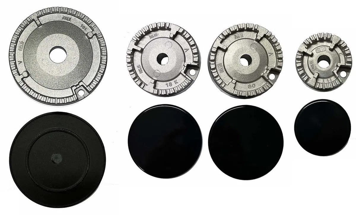 Franke - Kit 4 bruciatori Sabaf completi di piattelli spartifiamma per cucina piano cottura 4 fuochi - Made in Italy - KIT00235