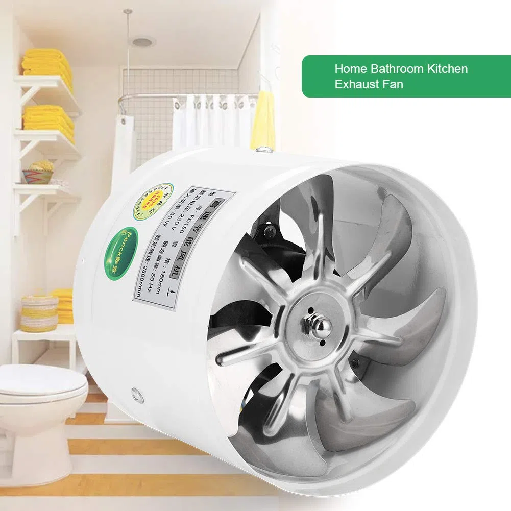7” 50W 220V Montaggio a Parete Ventilatori di Scarico Ventola di Aerazione Ventola Ventilazione Interna Dispositivo Scarico Soffiante Silenzioso per Casa Bagno Cucina Box Auto Condotto Dell'aria