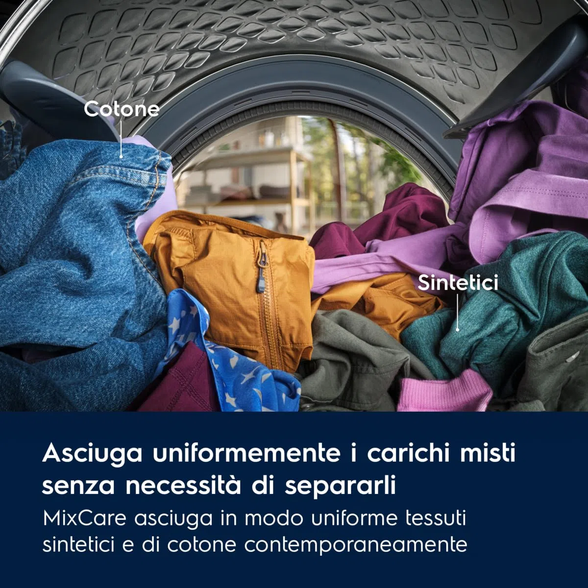 Electrolux 700 DelicateCare EW7H39B – Asciugatrice a pompa di calore 9 kg, Classe B, motore Inverter, programma Hygiene, funzione MixCare per capi misti, luce interna LED