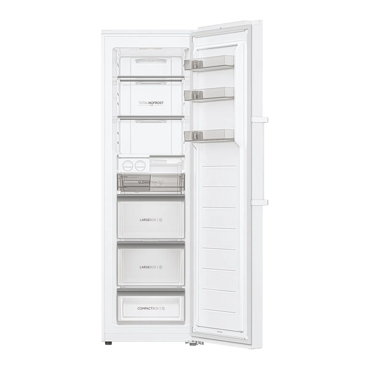 Haier Congelatore con sbrinamento automatico e macchina per cubetti di ghiaccio I Instaswitch H4F306WDH1 I Total No Frost congelatore, capacità 301 l, utilizzabile anche come frigorifero I Freezer con