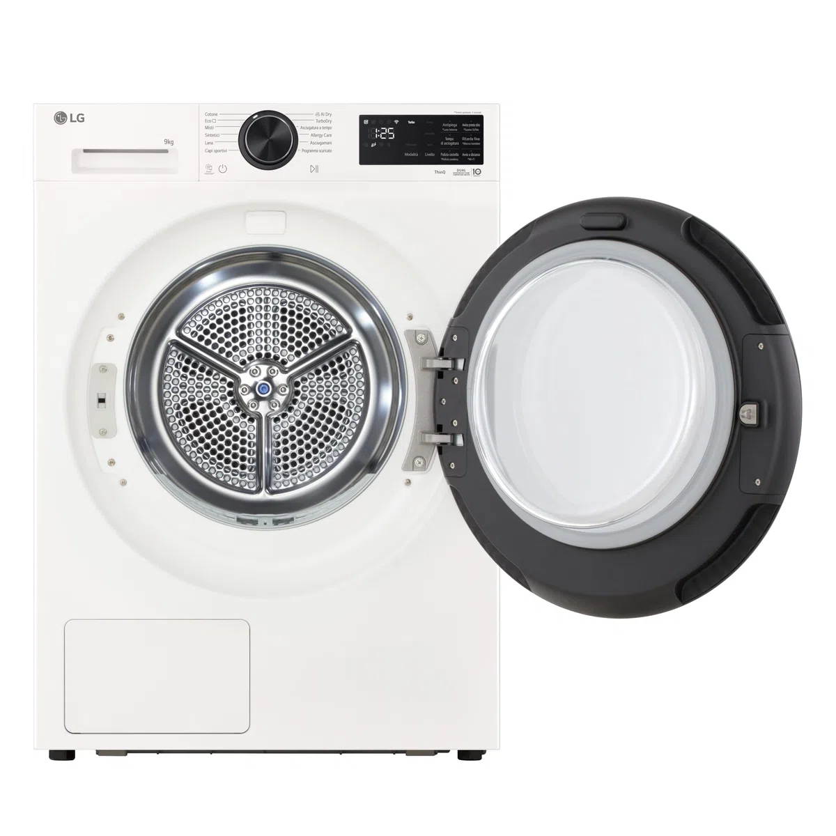 LG RNX5009NWWB Asciugatrice 9Kg Pompa di Calore DUAL Inverter, Classe B, Asciugatura AI Dry con Intelligenza Artificiale, Wi-Fi, Serie X5, Motore Direct Drive, Allergy Care, Essence White