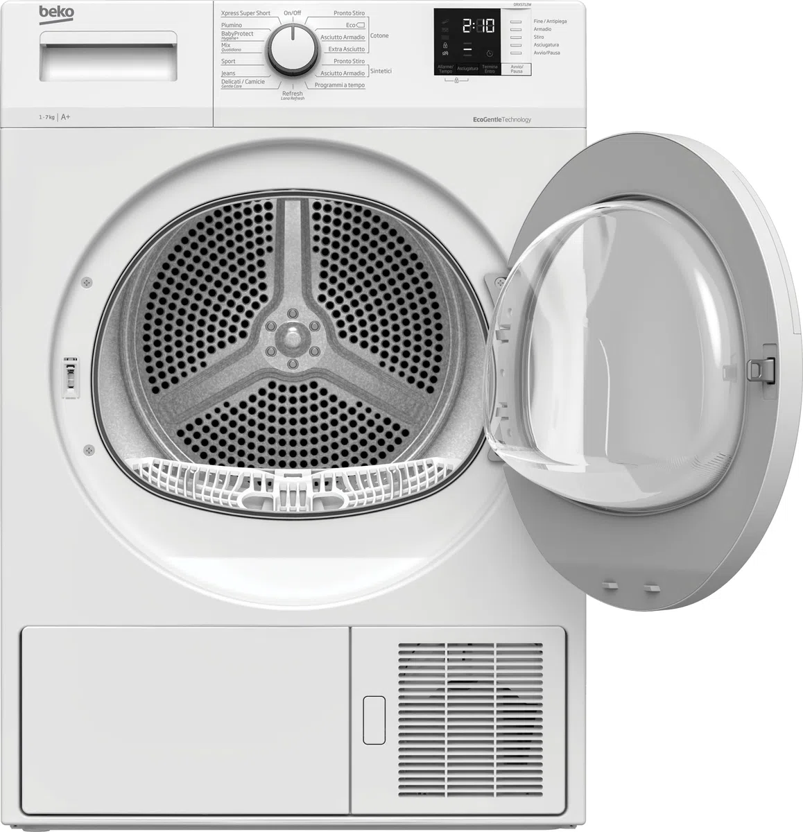 Beko Asciugatrice Slim DRXS712W Young, 7 Kg Classe A+ Pompa di calore