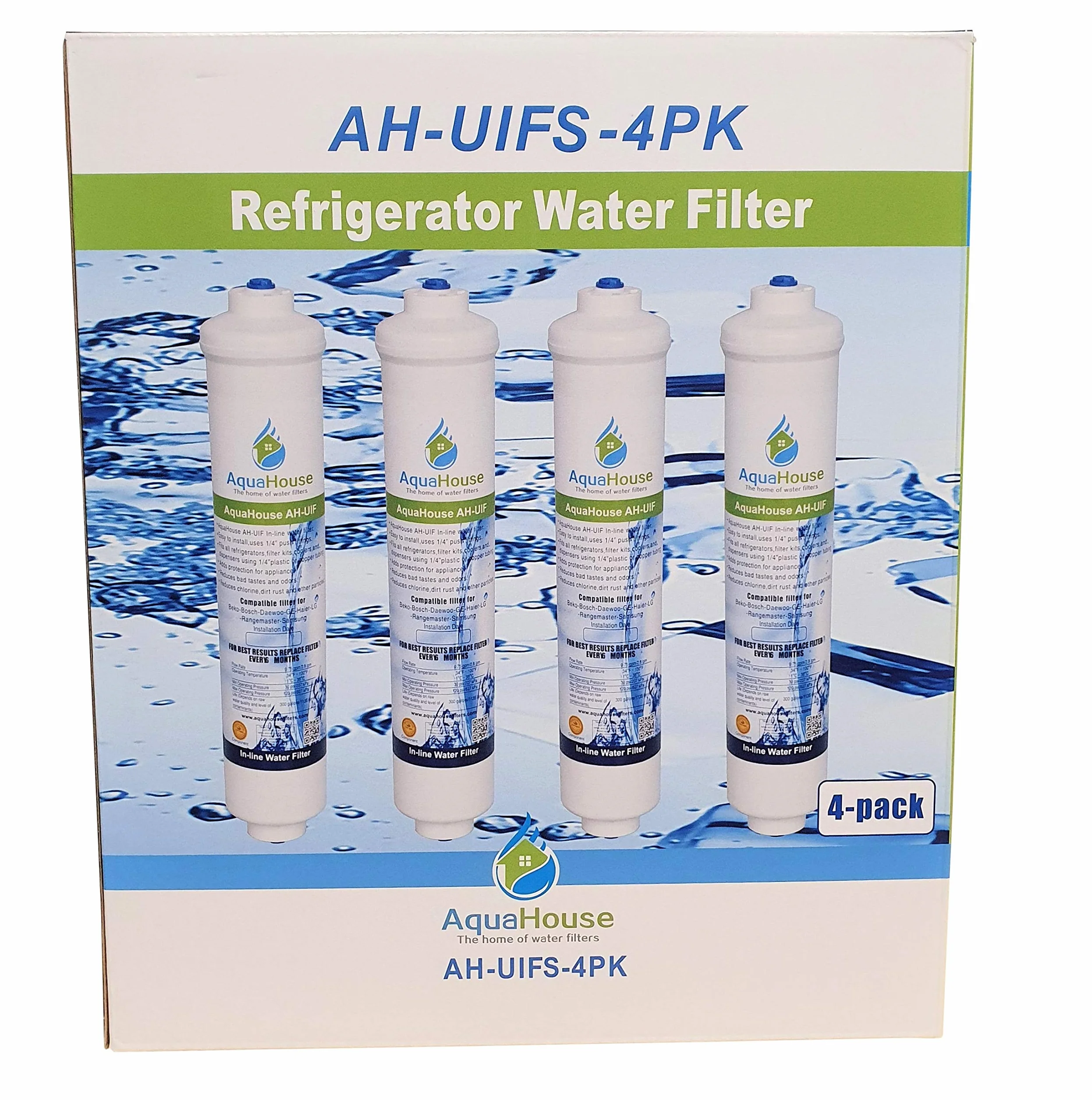 4x AquaHouse UIFS Compatibile Filtro Frigorifero acqua per Samsung DA29-10105J HAFEX/EXP (filtro esterno solo)