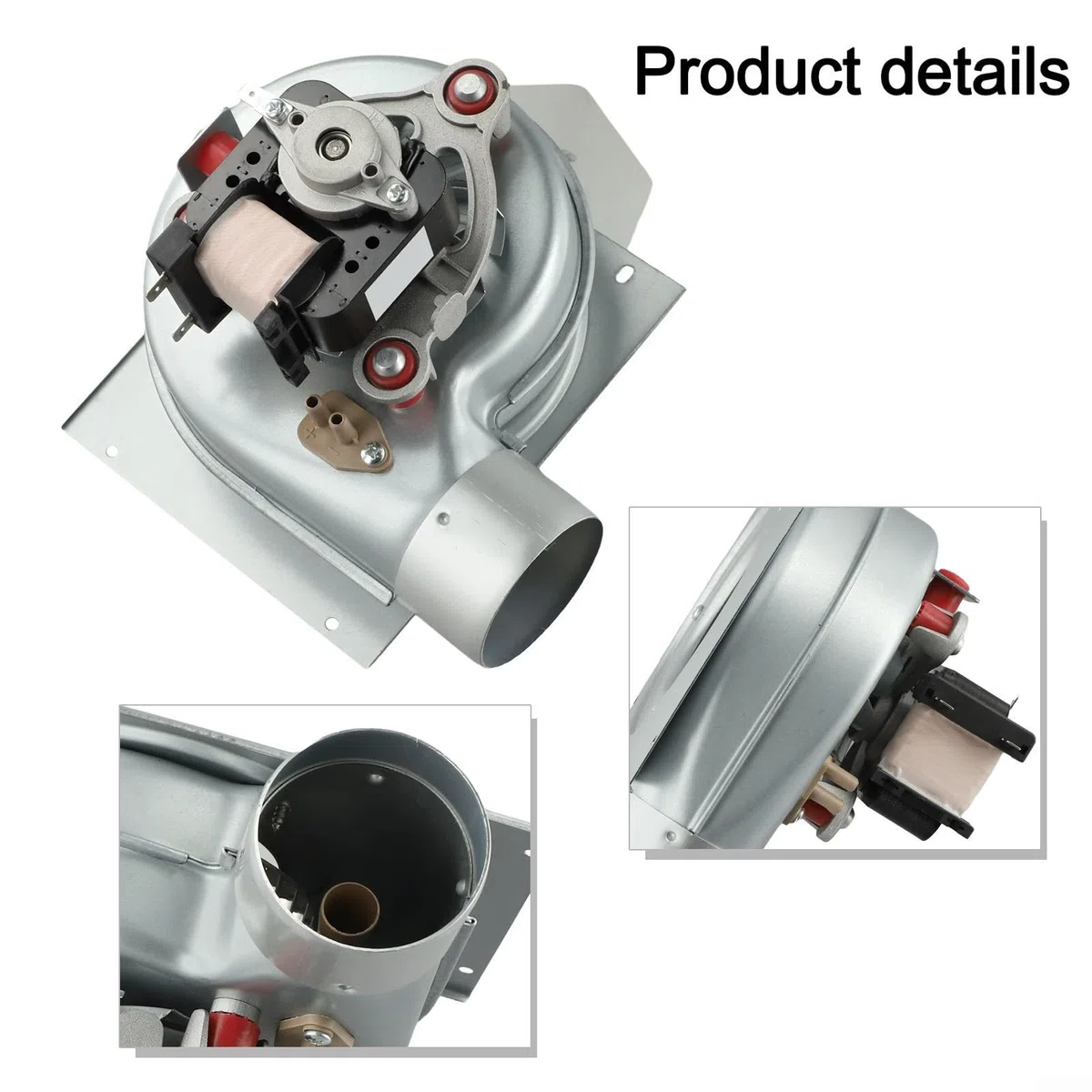 35 W Parete Hanging Furnace Motor Alluminio Shell Lumaca Fan Assembly per il riscaldamento Apparecchiature di ventilazione Stabile Forte flusso d'aria Lunga durata Finitura argento