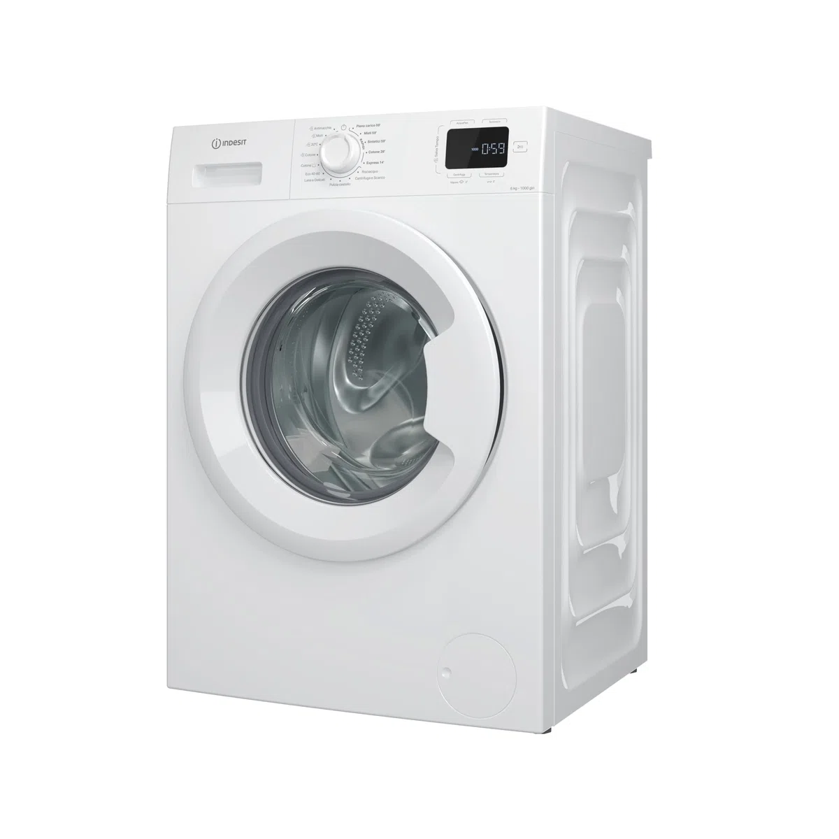Indesit IM 640 MY TIME IT, Lavatrice 6 kg Libera Installazione Slim, Carica Frontale, Centrifuga 1000 Giri al Minuto, Dimensioni 84.5 x 60 x 44.6 cm, Classe Energetica B